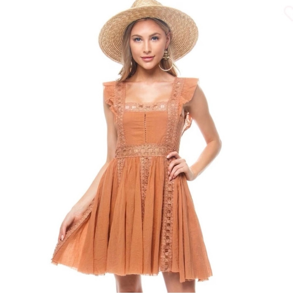 Free People Verona dress in Camel | XS NWT